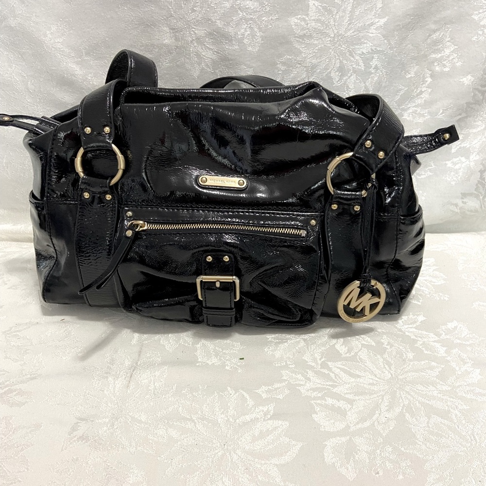 Michael Kors Black Patent Leather Hobo